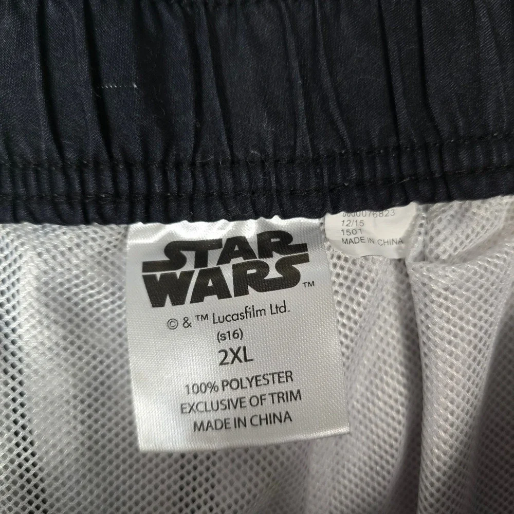 Star Wars Mens Swim Trunks Gray Mesh Lined Shorts 2XL Darth Vader Beach Summer